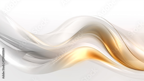 white and gold Wave Silk: Abstract Vector Illustration of Smooth Flowing Lines, Creating a Soft and Artistic Motion in a Water-Like Pattern, Perfect as a Wallpaper or Background Design