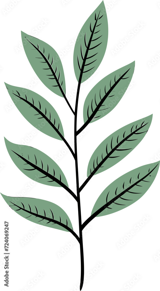 Abstract Botany Minimalist Leaf Vector PatternsTropical Fantasy Exotic Leaf Vector Art