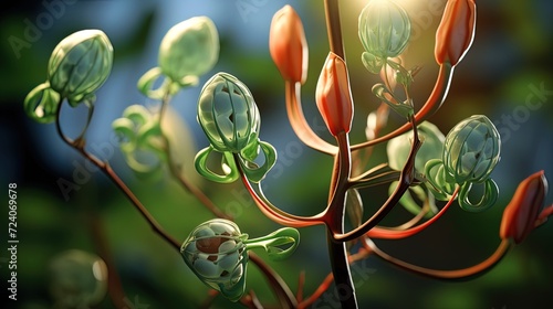 Abstract forms in the form of spring buds and kidneys