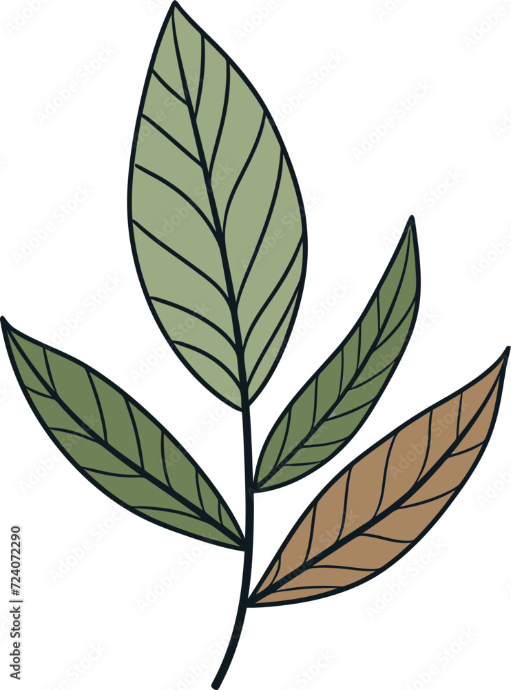 Symphonic Botany Harmonized Leaf Vector NarrativesVivid Foliage Colorful Leaf Vector Narratives