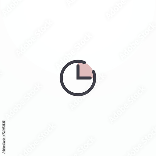 Outline time icon on white