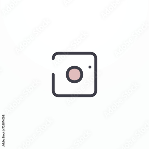 Outline media social icon on white