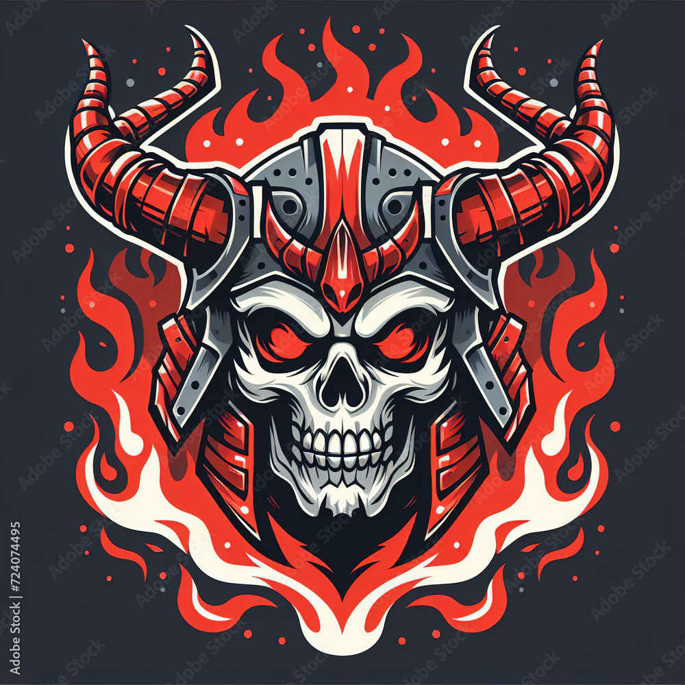 Character skull,animal,etc with flame for t-shirt prints,hoodies,sweater,etc. illustration Character skull,animal,etc with flame for t-shirt prints,hoodies,sweater,etc. illustration