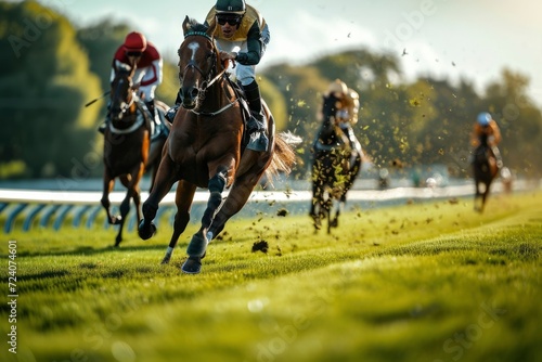 Horse racing sport photo