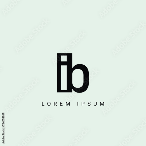 Alphabet ib or bi illustration monogram vector logo template