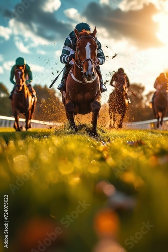 Horse racing sport photo