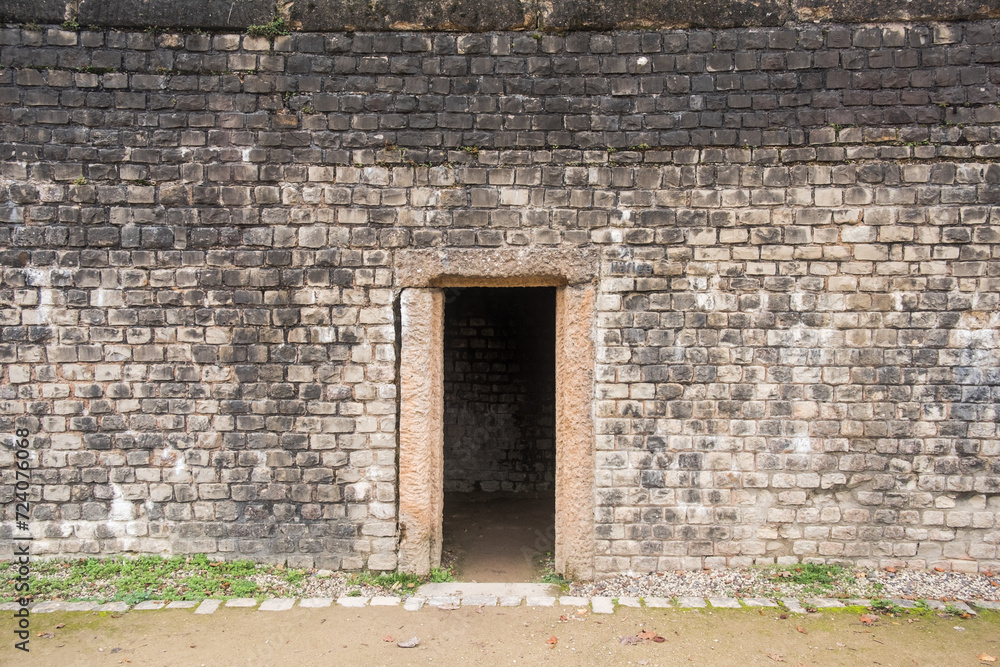 Doorway entrance in an ancient wall at the Trier amphitheater, Germany