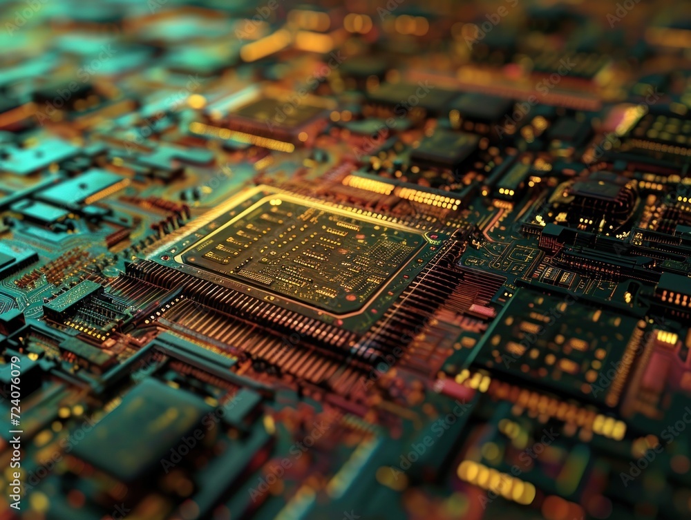 macro shot of a stylized computer circuit board macro shot of a stylized computer circuit board