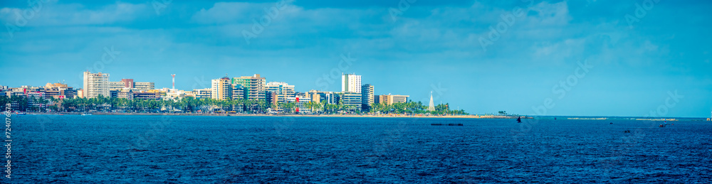 Panoramic view of the seafront of Maceió, Alagoas state, Brazil