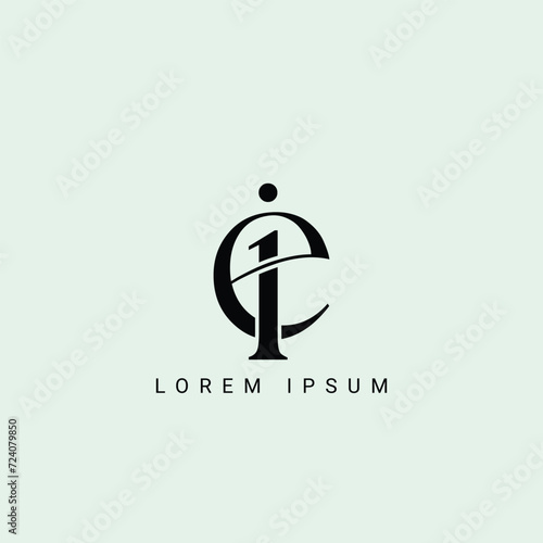 Cuadro en lienzo Alphabet ie or ei illustration monogram vector logo template
