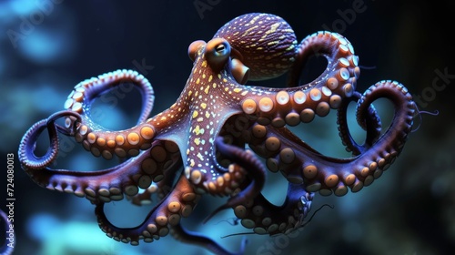 phosphorescent high quality detailed octopus © HuritCan