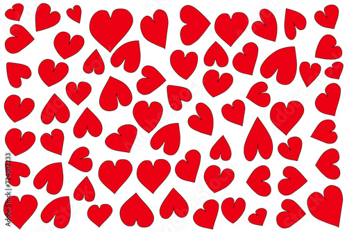 Mosaico de corazones rojos románticos para san Valentín. Patrón de corazón rojo para amor o decorativo. Vector de fondo.  Conjunto de iconos de corazón rojo vector