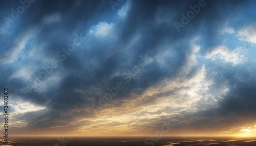 dramatic panoramic skyscape with dark stormy clouds