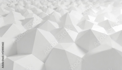 abstract 3d rendering of white low poly sphere shapes futuristic background