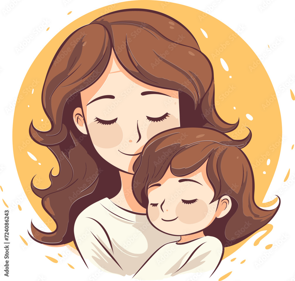 Mothers Joyful Connection in VectorsMaternal Love in Expressive Vectors