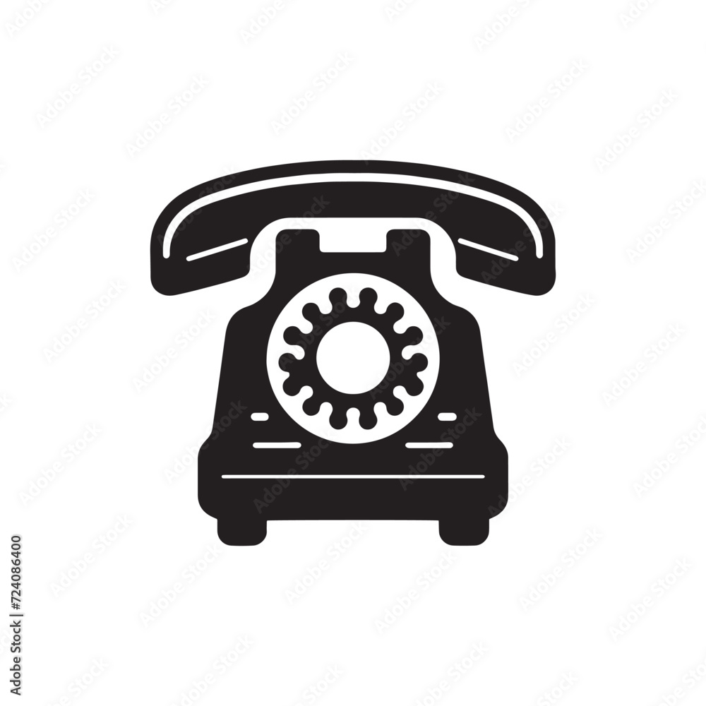 Ringing Elegance: Telephone Silhouette Series Capturing the Stylish Contours of Communication - Telephone Illustration - Telephone Vector
