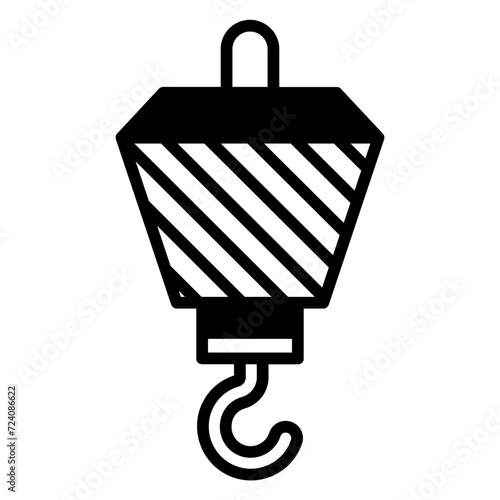Crane glyph and line vector illustration