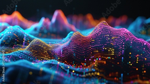 Data Symphony: A Kaleidoscope of Multicolor Streams on a Dark Canvas - Navigating the Digital Cosmos with Swirling Threads of Information Brilliance