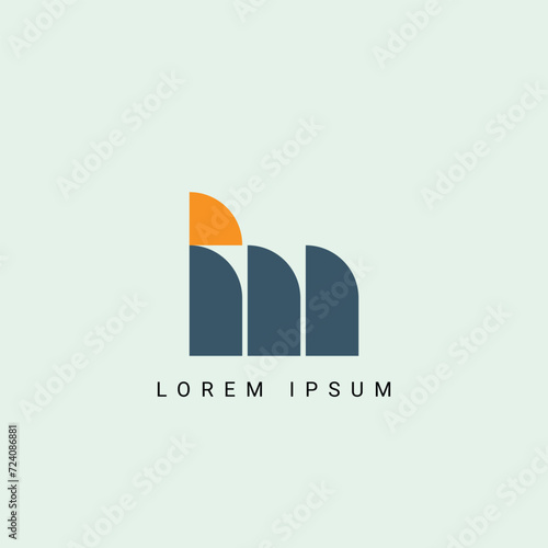 Alphabet im or mi illustration monogram vector logo template
