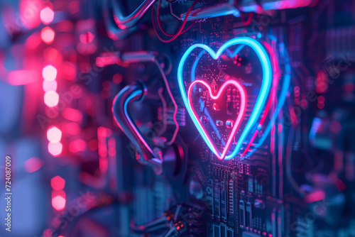 Futuristic neon valentine photo