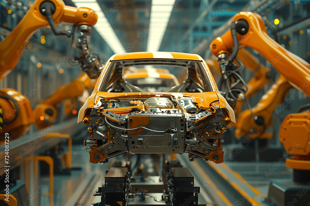 Modern car assembly plants use robots to do their work.