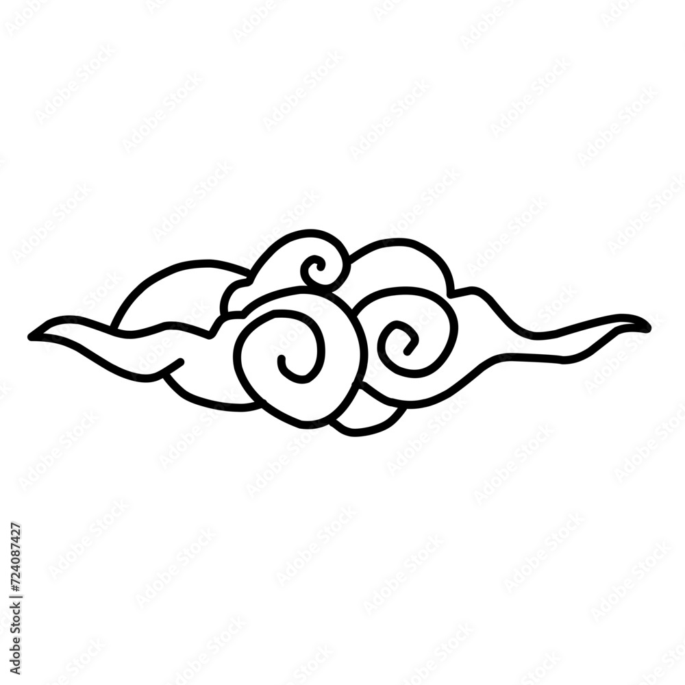 Chinese Clouds Outline Chinese Clouds Outline