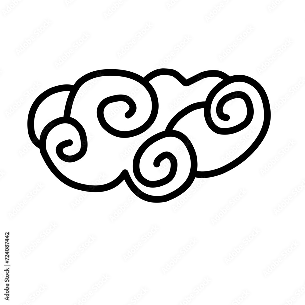 Chinese Clouds Outline