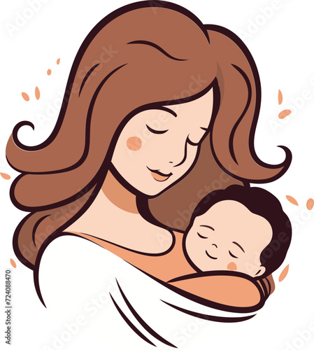 Stylish Motherhood Vector ImageryRadiant Maternal Affectionate Bonds