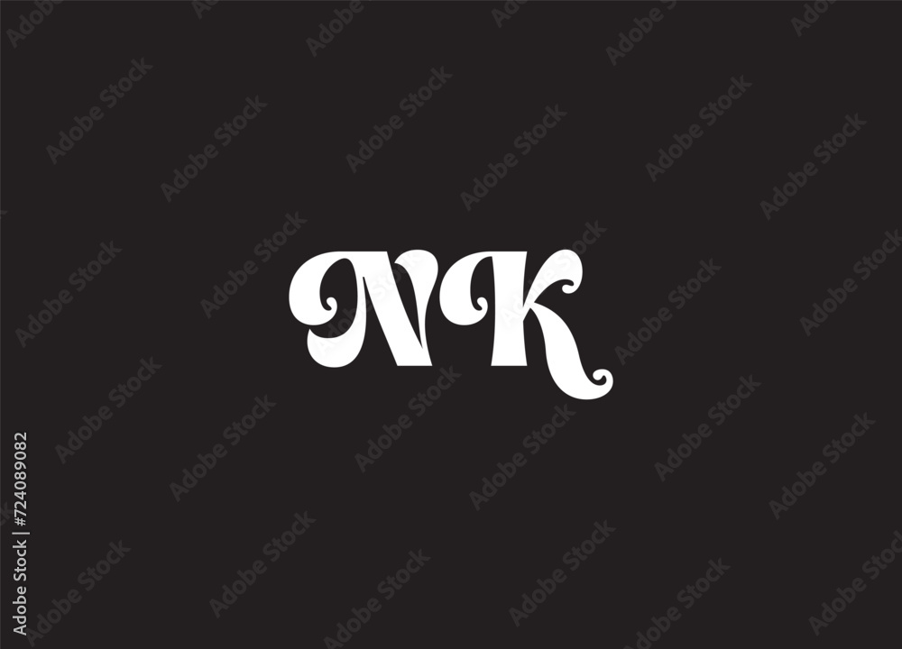 KN, NK Initial Letter Icon Logo Design Vector Illustration