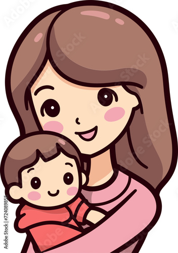 Expressive Maternal Affection Vector MomentsSerene Moments with Mom Vector Design