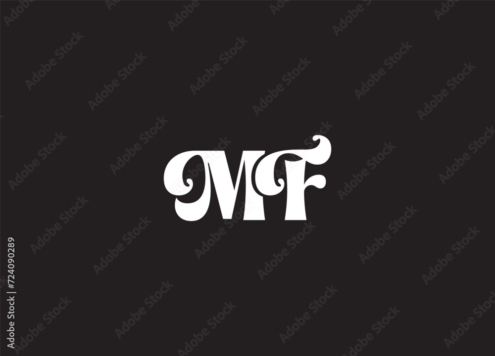 MF logo font . MF monogram logo . modern logo concept