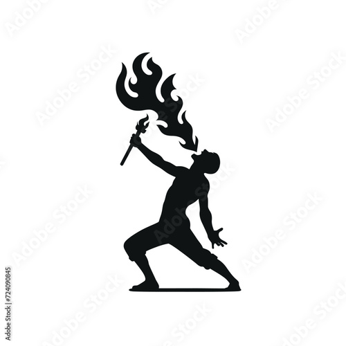 Fire Eater Performer Silhouette