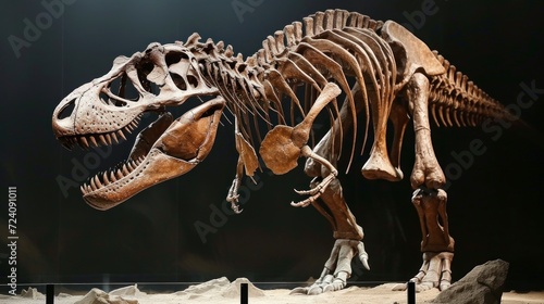 bones of a dinosaur in good condition preserved in a museum with good lighting in high resolution and well preserved in high resolution and quality