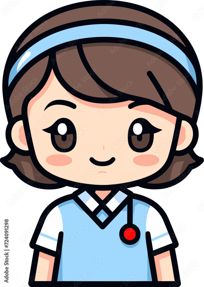 Professional Nursing IllustrationNurse Avatar in Healthcare Setting