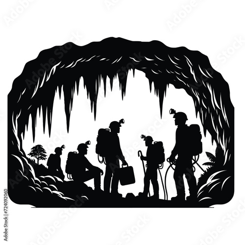 Cave Exploration Adventure Silhouette