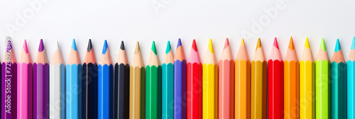 Colorful pencils on isolated white background - ai generative