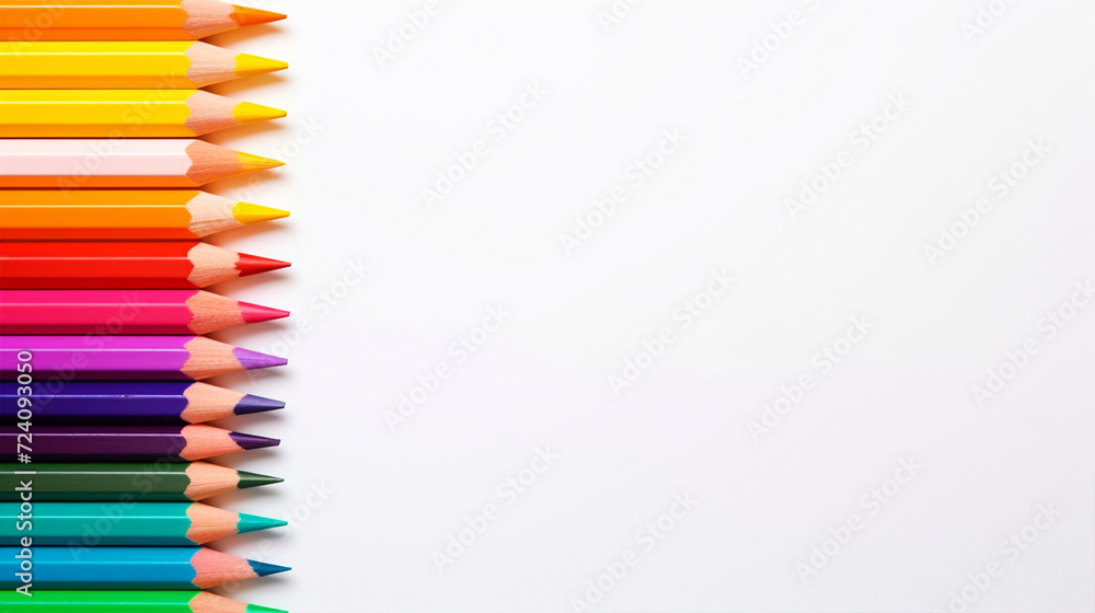 Colorful pencils on isolated white background - ai generative Colorful pencils on isolated white background - ai generative