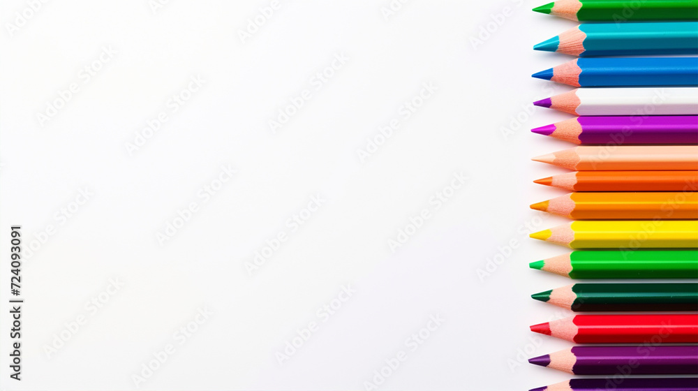 Colorful pencils on isolated white background - ai generative Colorful pencils on isolated white background - ai generative