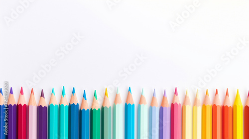Colorful pencils on isolated white background - ai generative