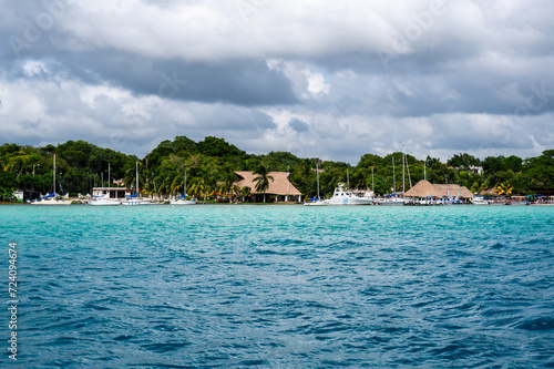 Coast of Bacalar Lagoon in Mexico