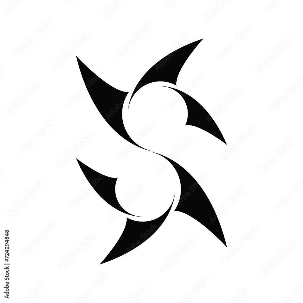 free vector S letter silhouette logo free vector S letter silhouette logo