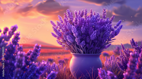 Blooming Lavender Infusion cartoon photo