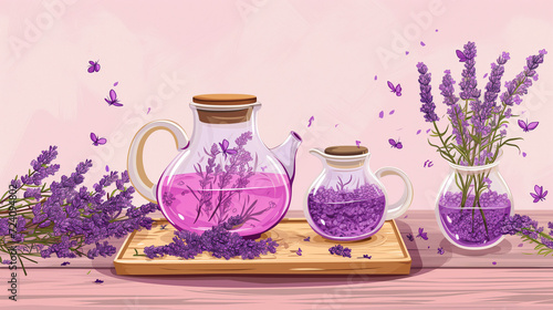Blooming Lavender Infusion cartoon photo