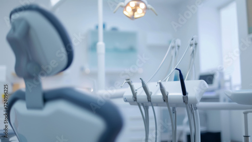 Modern Dental Clinic Interior with Dentist Chair and Equipment