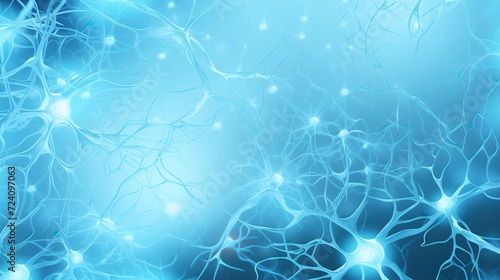 Illustrative Representation of Synaptic Connections in the Human Brain Neuronal Network over light blue background