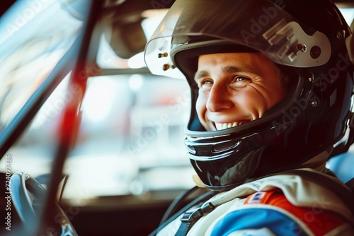 Rally driver in a racing car.  © Robert