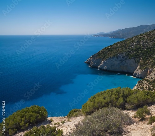 Mediterranean sea gradient from azure to cerulean blue