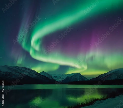 Northern lights gradient from green to violet © Hans