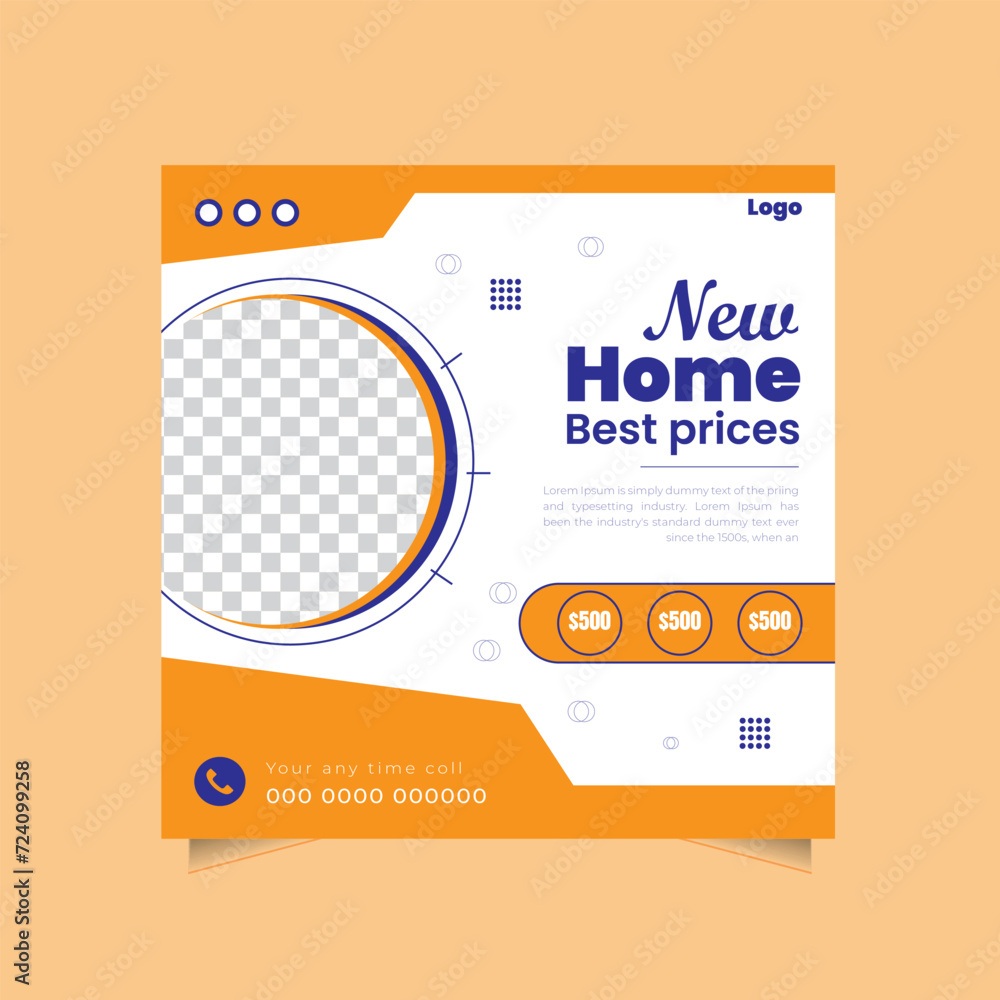 New home banner post design template
