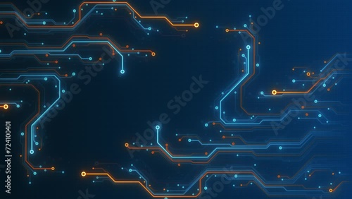 Digital Neon Motherboard Data Flow. Digital Environment. CPU Processing. Digital Network. Neon Circuit Board. Cloud Computing.